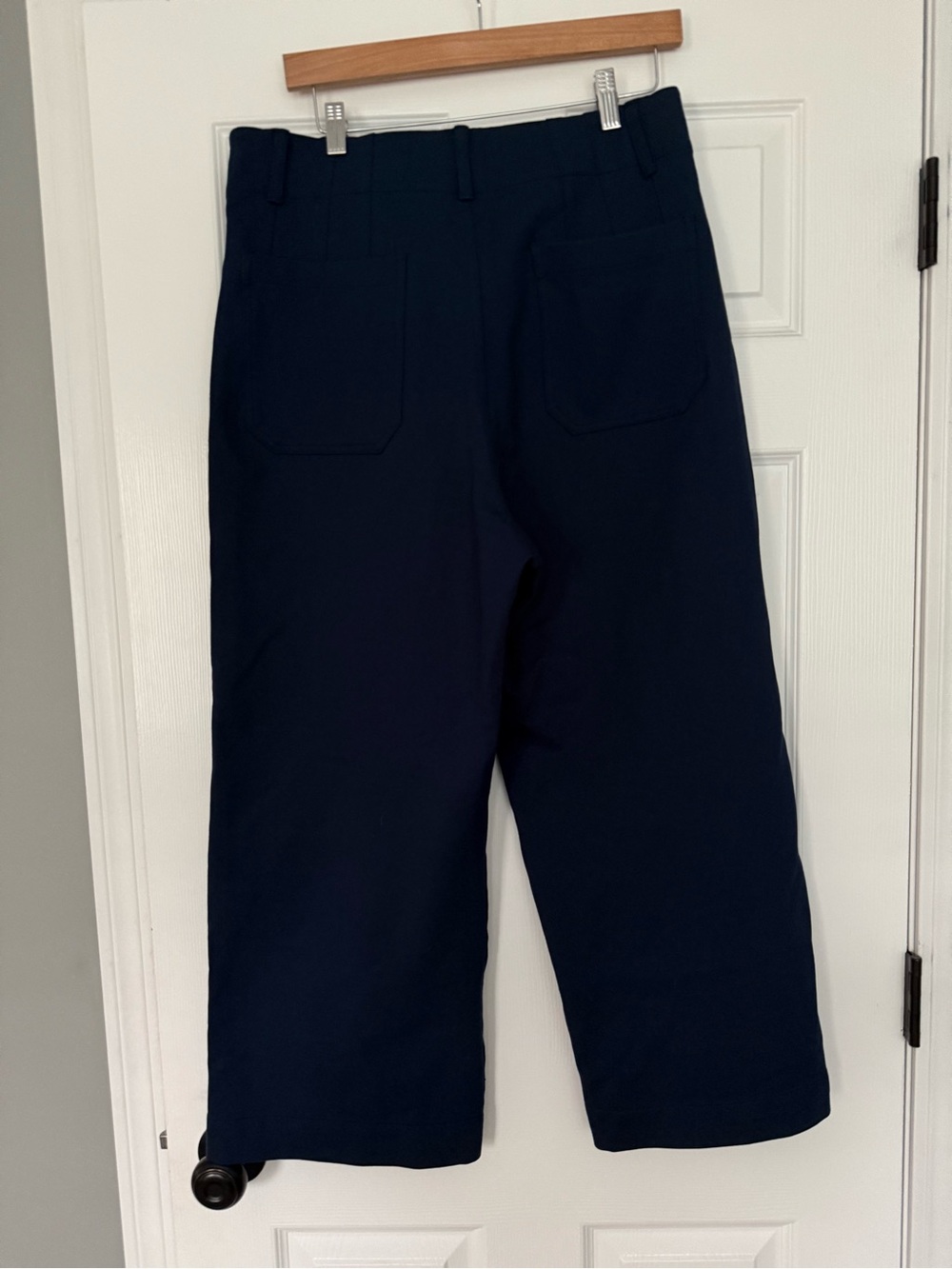 Maeve by anthropology, the Colette wide leg crop navy blue- size 32 - Picture 3 of 4